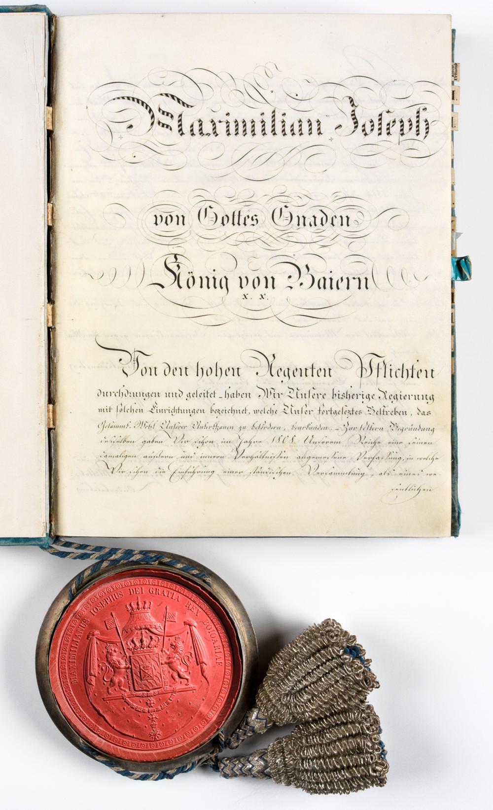 39 03 Verfassung Bayern 1818 Urkunde w