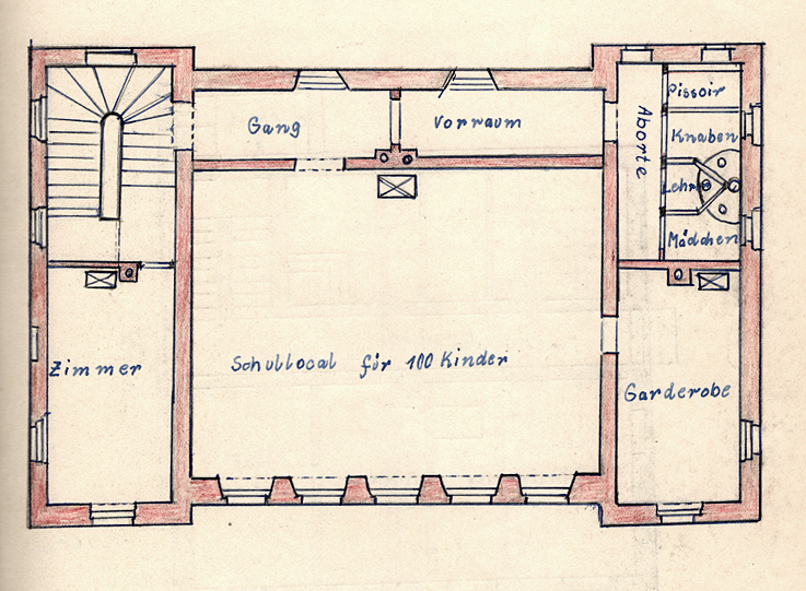 52 j Grundriss Schule 1879 Stockwerk