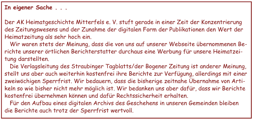 in eigener sache w