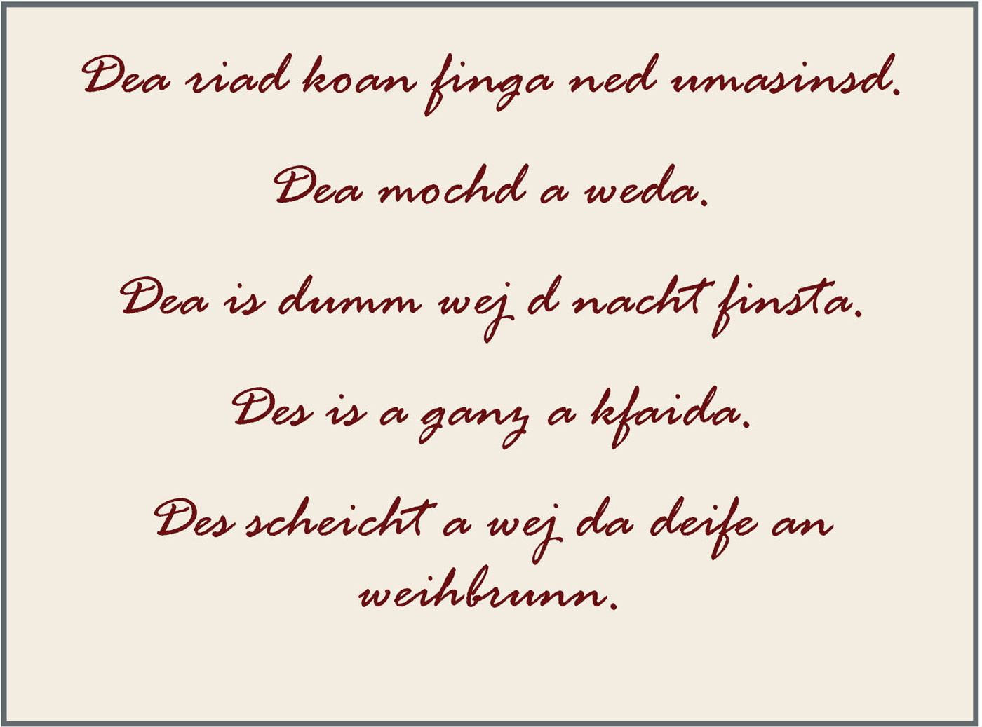 des is a recht a zwidana