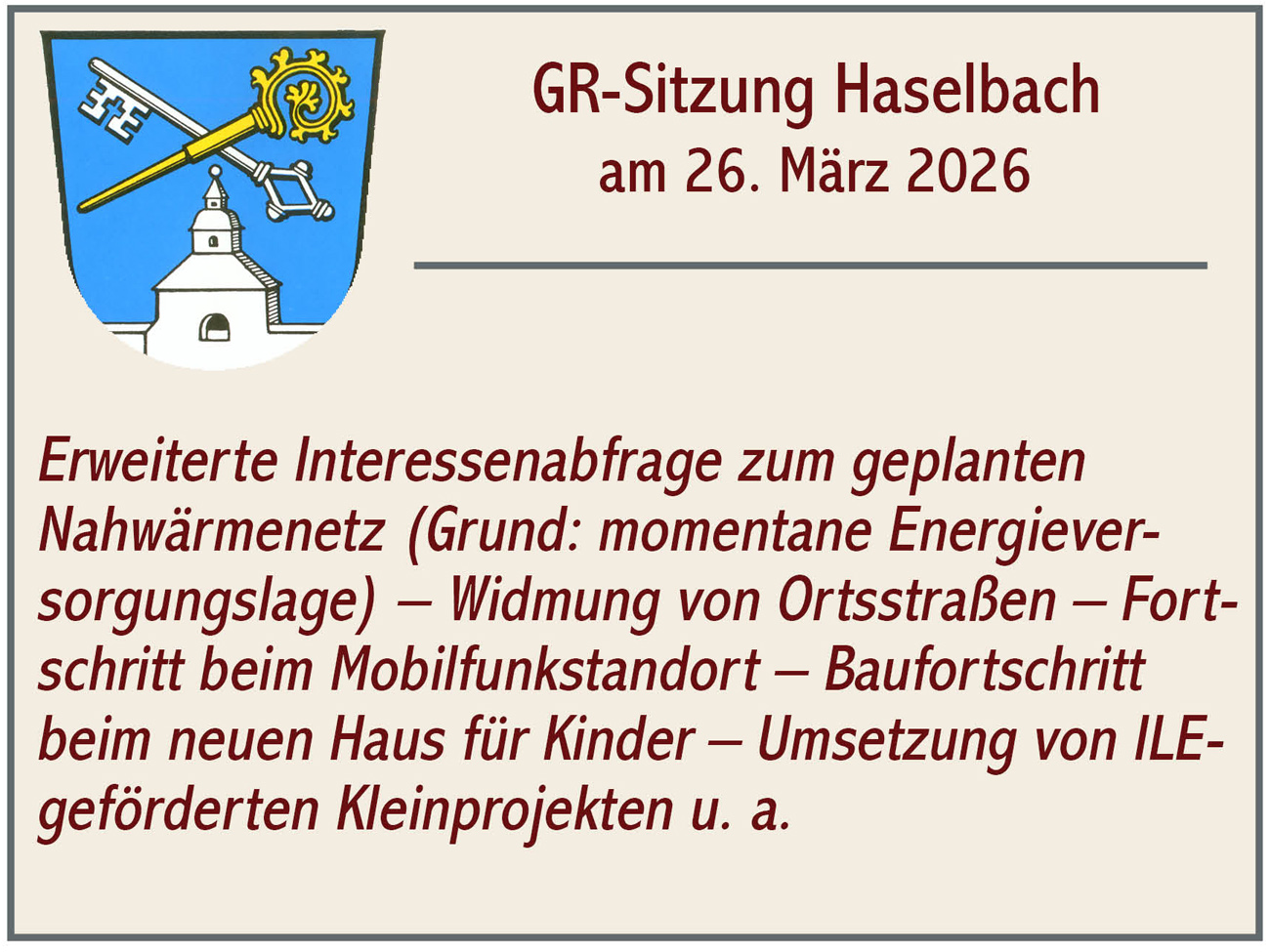 GR Sitzung Haselbach 2026 03 26