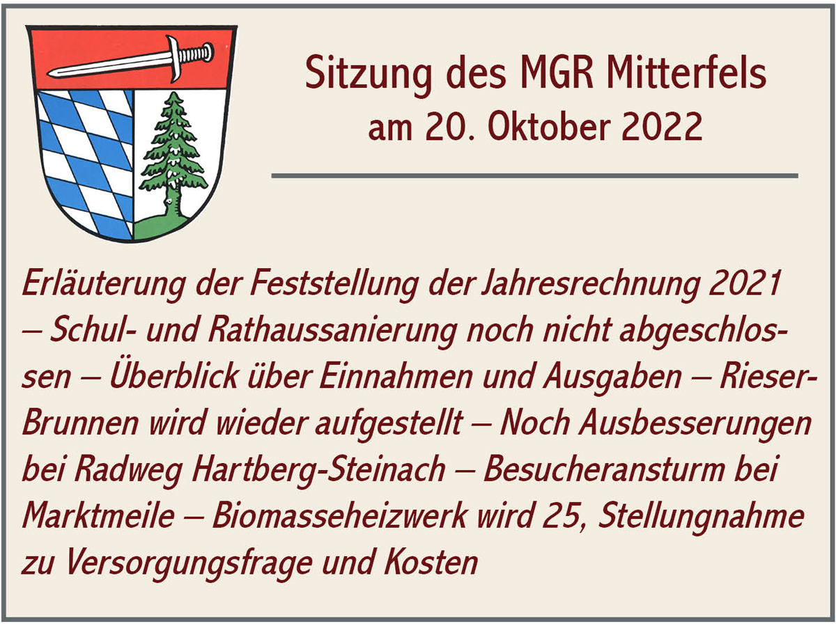 2022 10 22 MGR Sitzung Mitterfels 2022 10 20
