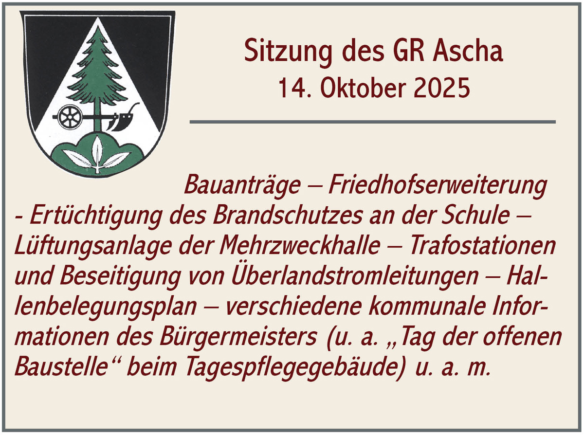 GR Sitzung Ascha 2025 10 14