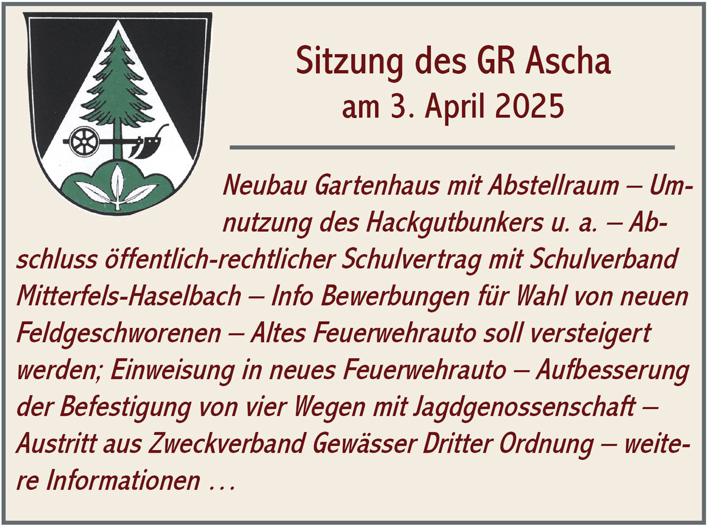 GR Sitzung Ascha 2025 04 03